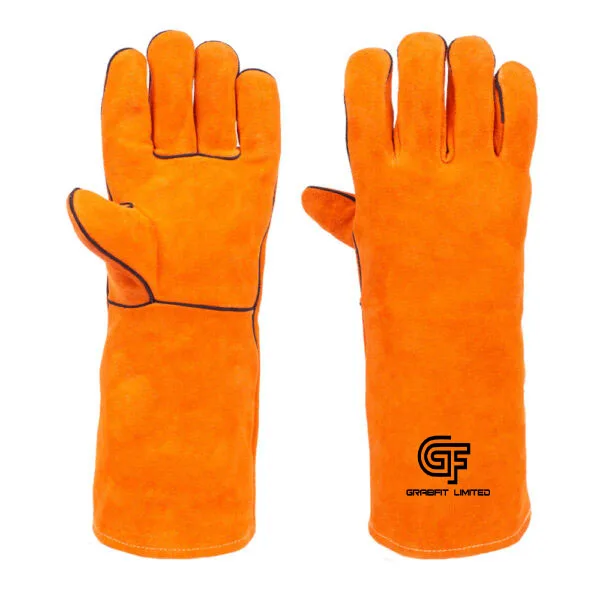 Orange Heat-Resistant Welding Gloves | Grabbfit Gloves