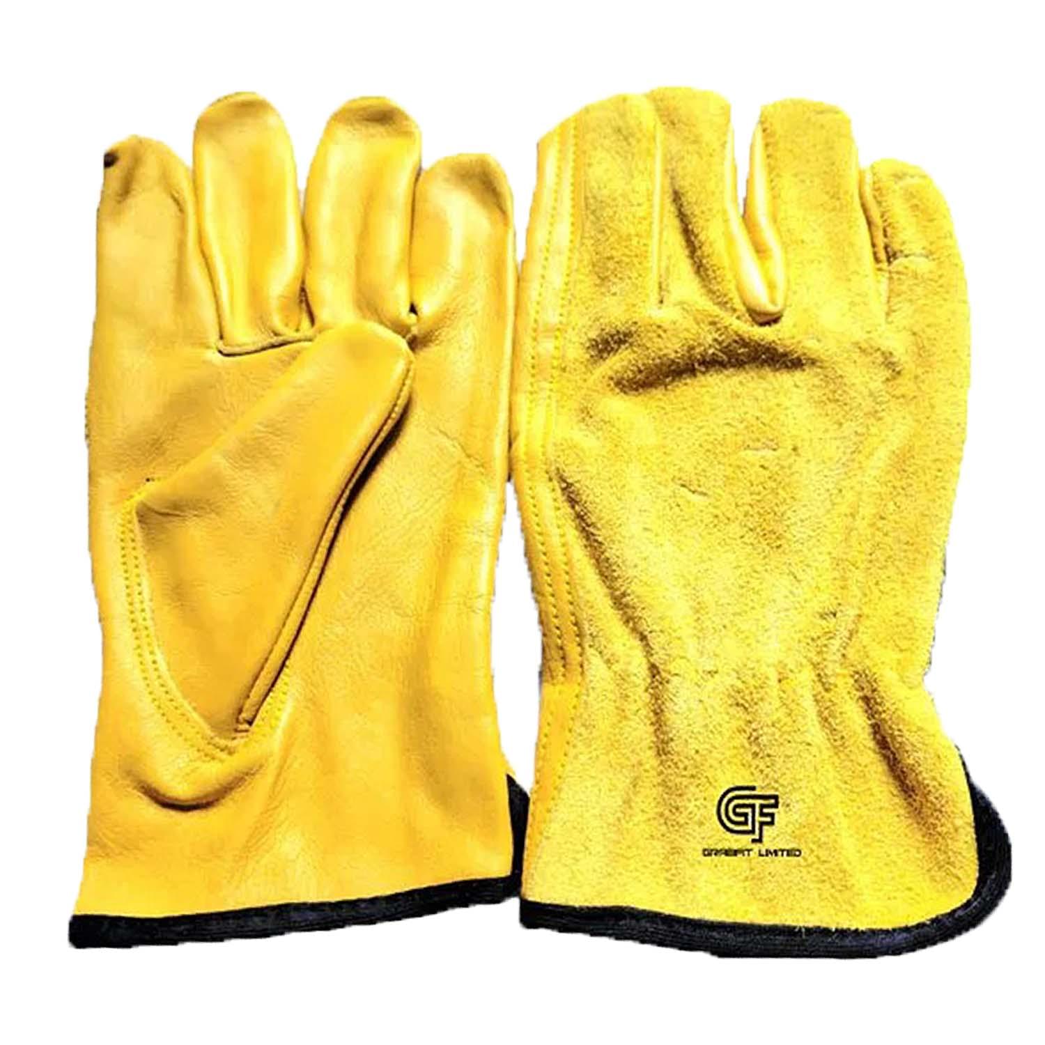 Yellow Leather Work Gloves –  Safety Gloves Built to Outlast Every Task - Image 2